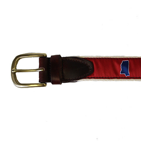 Mississippi Oxford Gameday Belt Red