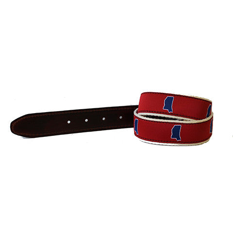 Oxford Mississippi Belt, MS Belt, OXFD BELT, MS Gameday Belt, Red Ribbon Belt, Hotty Toddy, Ole Miss, Gameday, Country Club Prep, Mississippi Pride