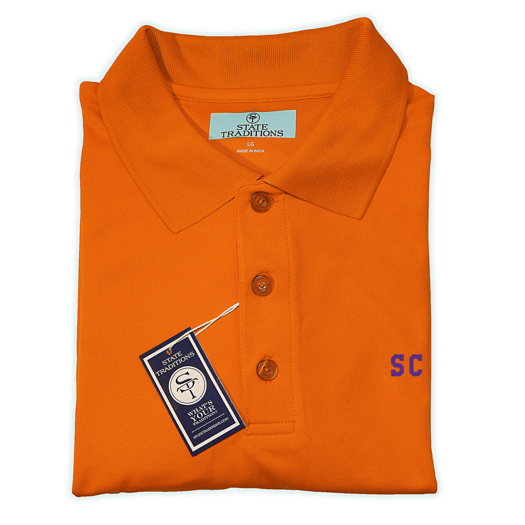 Orange and Purple "SC" polo