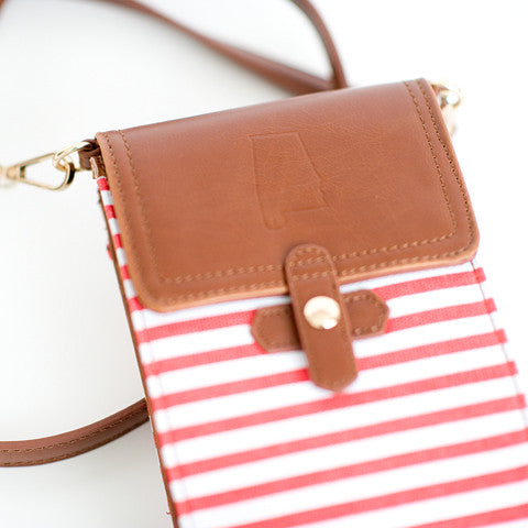 Alabama Crossbody Bag Red and White
