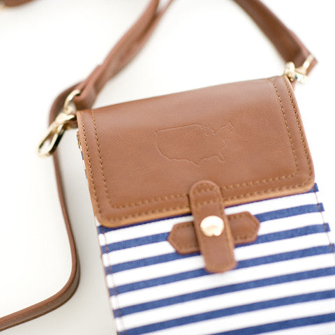 America Crossbody Bag Blue and White