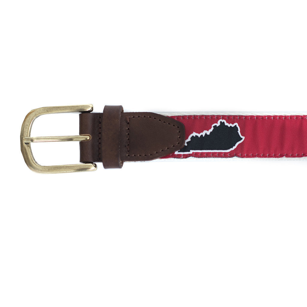 Red Kentucky Louisville Gameday Ribbon Belt Buckle