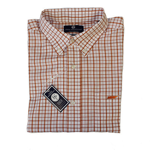 Tennessee Knoxville Gameday Tattersall Long Sleeve Shirt Orange