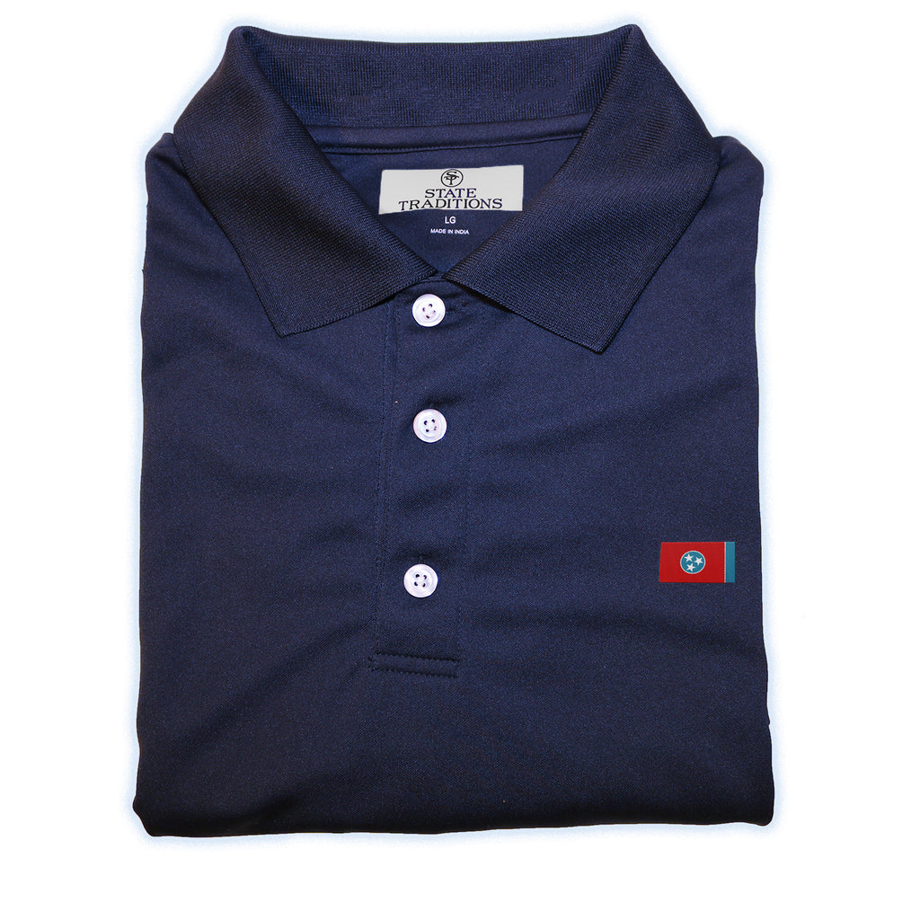 Tennessee Flag Performance Polo Navy