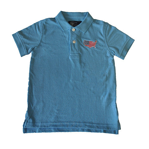 America Traditional Youth Polo Light Blue