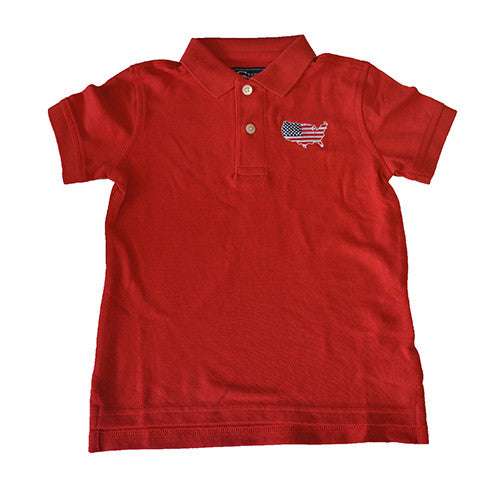 America Traditional Youth Polo Red