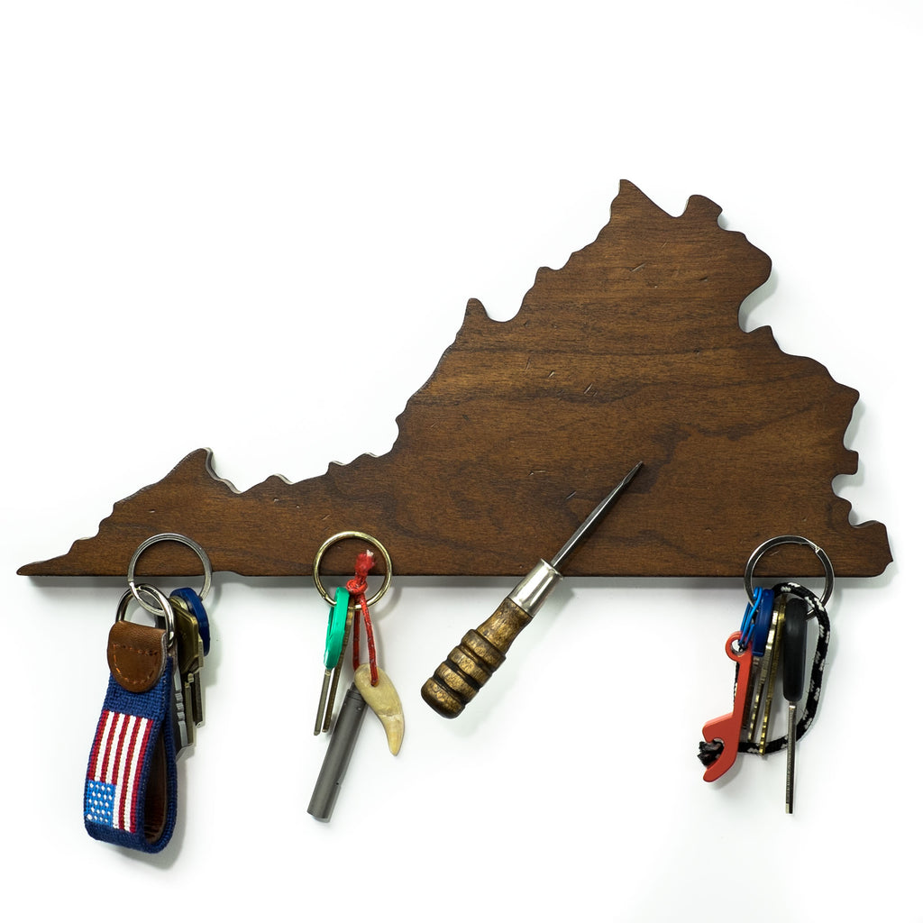 Wooden State of Virginia - Magnetic Key Holder