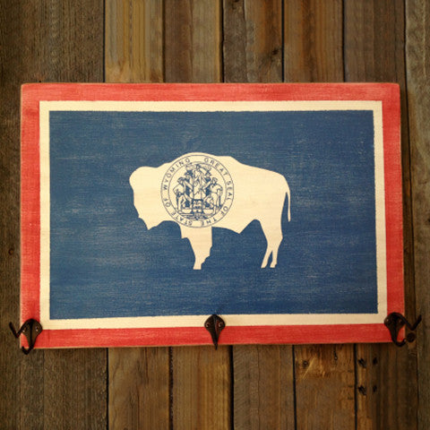 Wyoming Flag, Wyoming Hat Rack, Wyoming Flag Hat Rack, Jackson Hole Wall Art, Wyoming Wall Art, Equality State Flag, Equality State, Cowboy State, Big Wyoming Flag, Cowboy State Hat Rack, Man Cave Decor, Wooden Hat Rack, Wyoming Territory, Snake River, Grand Tetons, Elk Refuge, Cheyenne, Flag of Wyoming, American Bison, Yellowstone, Park County