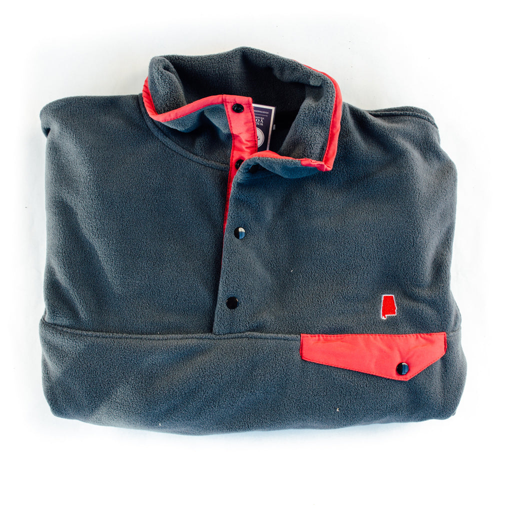 Alabama Tuscaloosa Gameday Fleece Pullover Grey and Crimson