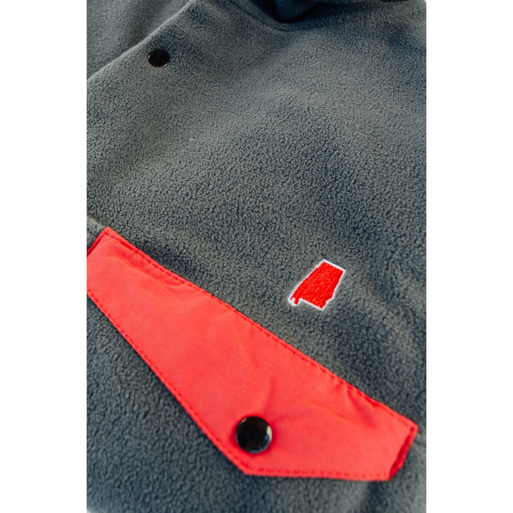 Alabama Tuscaloosa Gameday Fleece Pullover Grey and Crimson