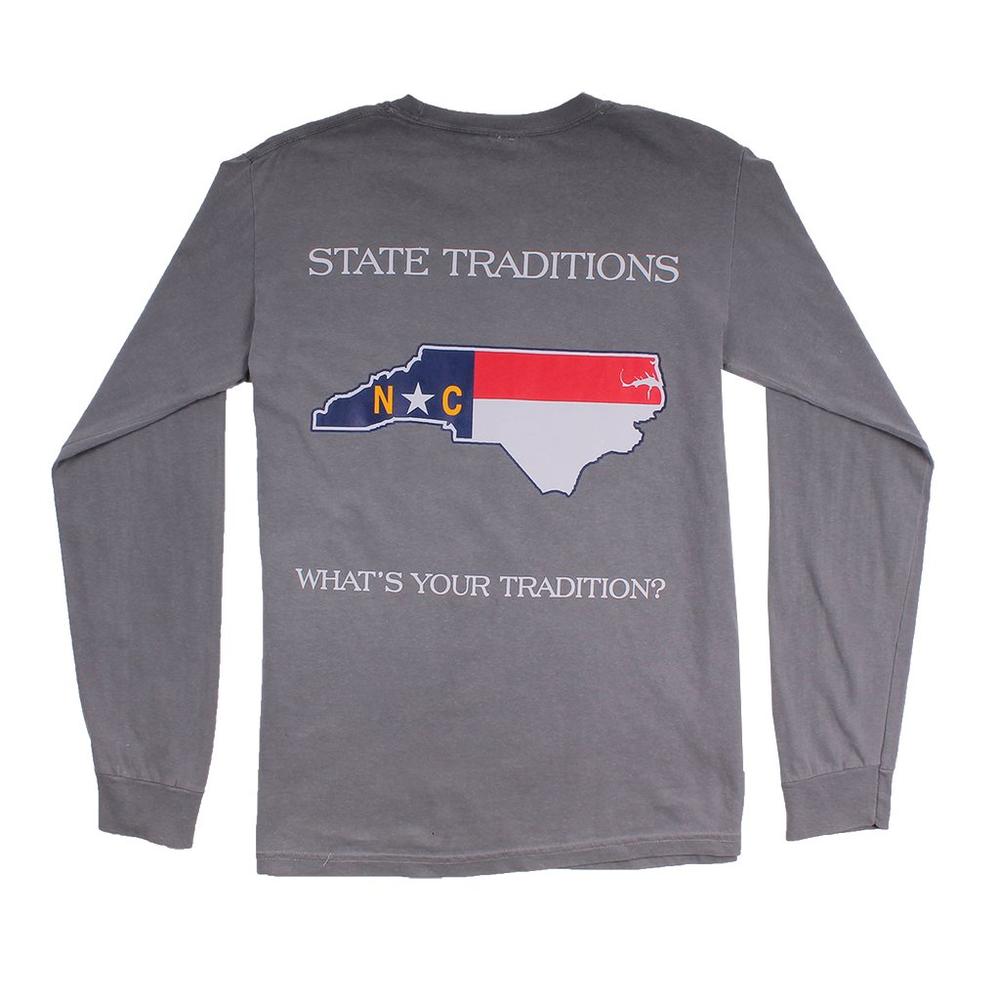 North Carolina Traditional Long Sleeve T-Shirt Grey