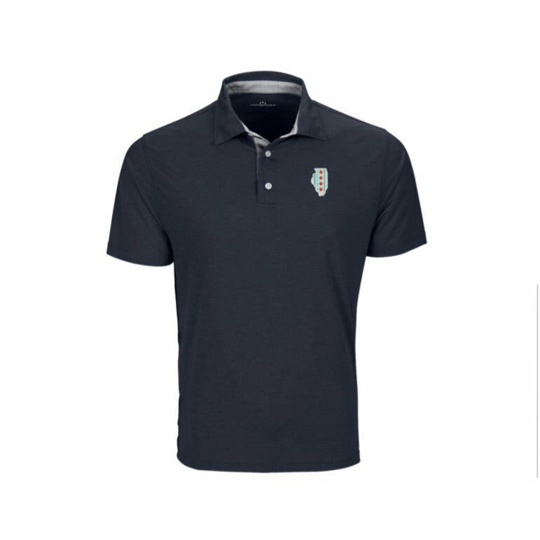 Chicago Traditional, Chicago Flag Polo, Navy Polo, Mens Polo, 4 way stretch polo, Signature Polo, ST Polo, Windy City Polo, Chi Town Polo, Chicago Flag