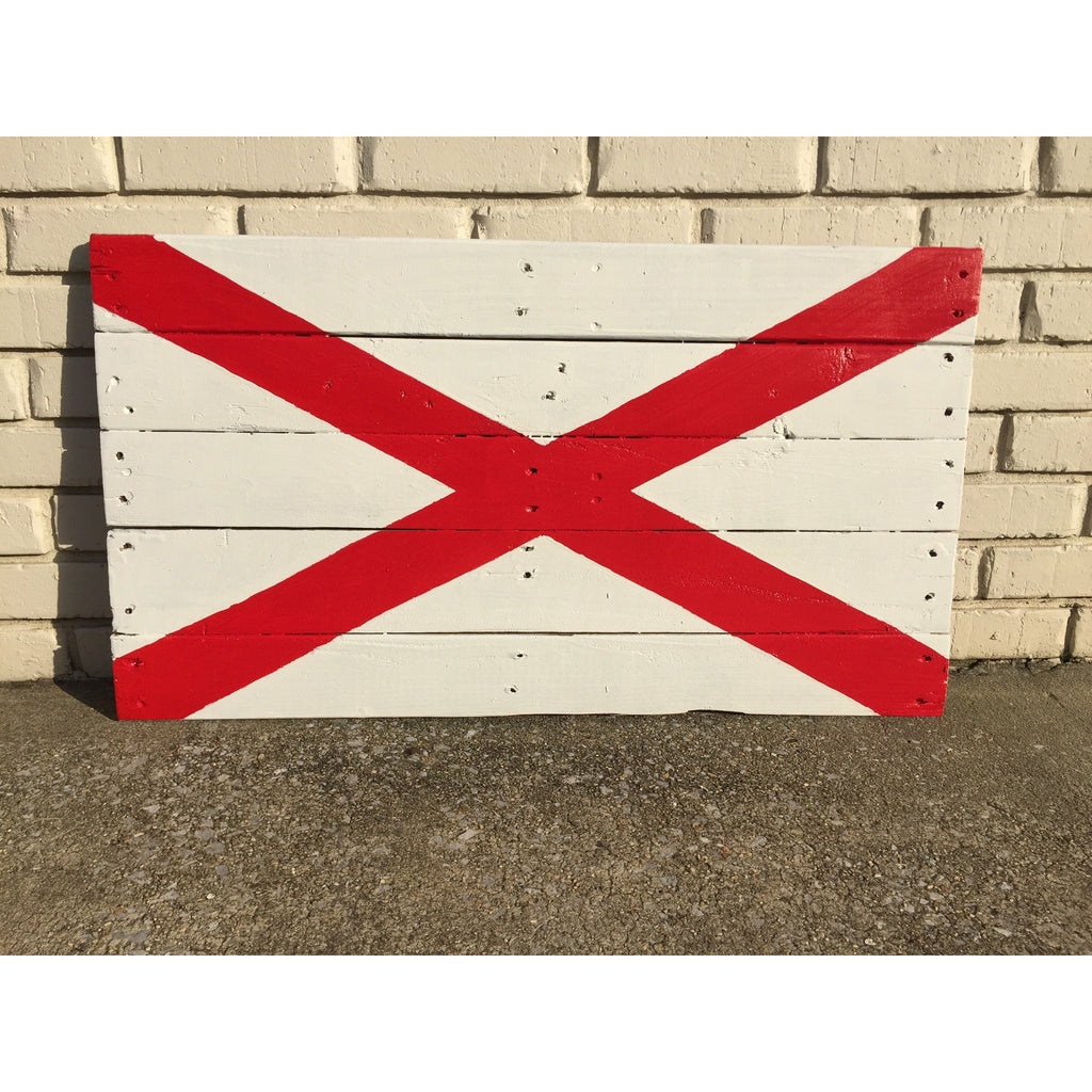 Alabama Flag, Wall Art, Pallet Art, Alabama Flag Pallet Art, Wooden Alabama Flag, Alabama Flag Decor, AL Pallet Art, AL Flag Pallet Art, Man Cave, Man Crate, Alabama, Flag, State Flag, Alabama State Flag, Yellow Hammer State Flag