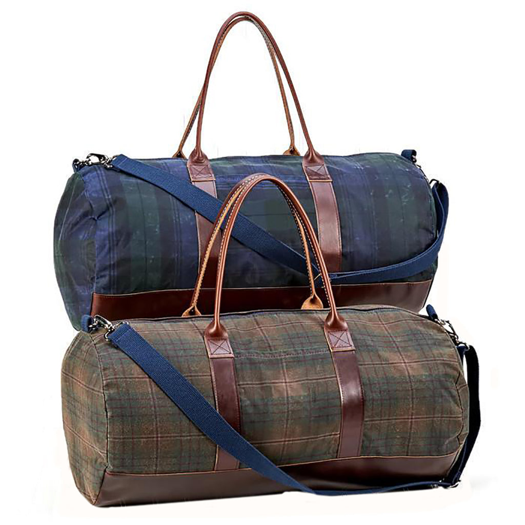 State Traditions Large Waxed Canvas Duffle Bags Plaid