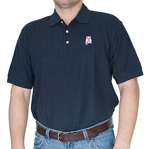 Alabama Auburn Traditional Polo Navy