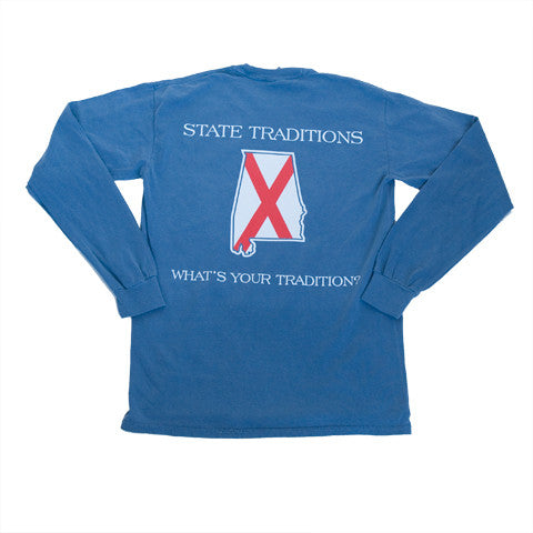 Alabama Traditional Long Sleeve T-Shirt Blue