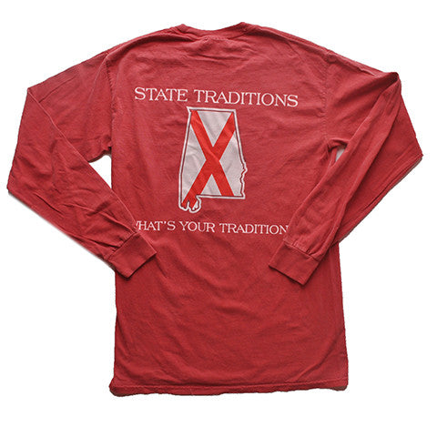 Alabama Traditional Long Sleeve T-Shirt Crimson