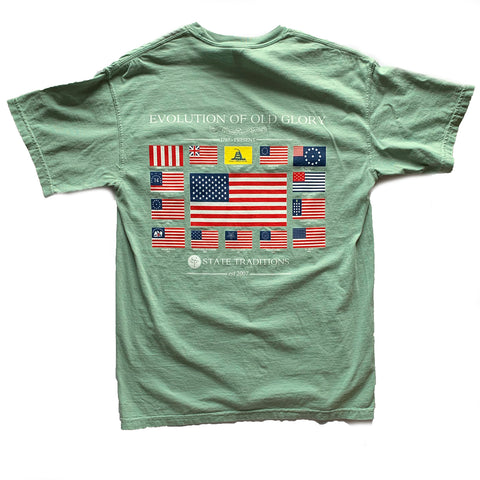 USA, America, Old Glory, Evolution of Old Glory, The Progression of Freedom,  Bay, Bay tee, t-shirt, tee shirt