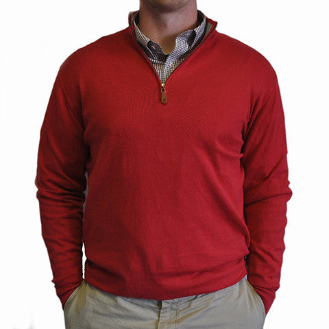 1/4-Zip Pullover Red