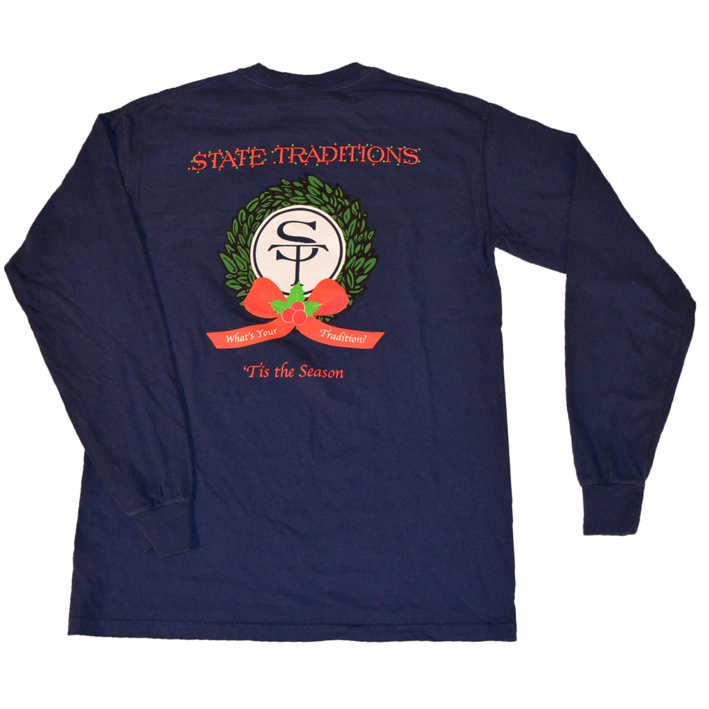 State Traditions Holiday Long Sleeve T-Shirt Navy