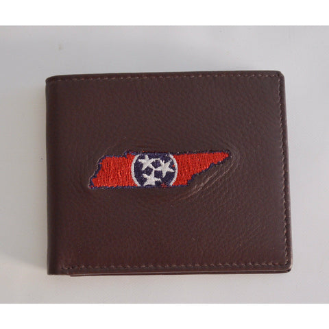 Tennessee Tri-Star Traditional Embroidered Leather Wallet