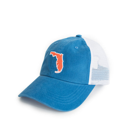 Florida Gainesville Gameday Blue Trucker Hat Side View