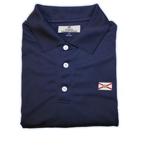 State Traditions Florida Flag Performance Polo Navy