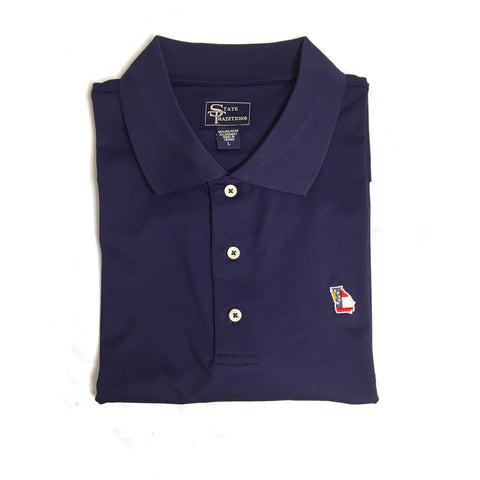 Georgia Flag Traditional Navy Clubhouse Performance Polo Gifts for men men's gifts Performance 