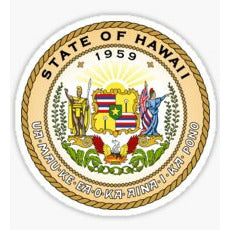 State of Hawaii Seal Decal State Seal Sticker State of Hawaii Sticker TUA