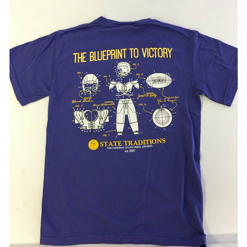 Blueprint to Victory T-Shirt Purple and Gold