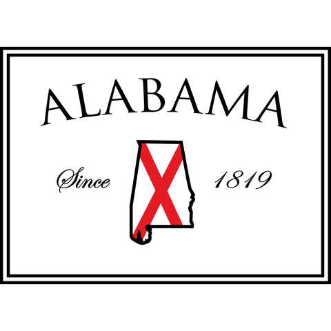 Alabama Window Sticker, 1819 Decal, Alabama Traditional Sticker, Alabama Decal