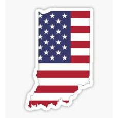 Indiana Flag Sticker State of Indiana USA Flag American Flag inside Indiana Patriot Flag Decal Patriot Sticker America Merica 'Merica