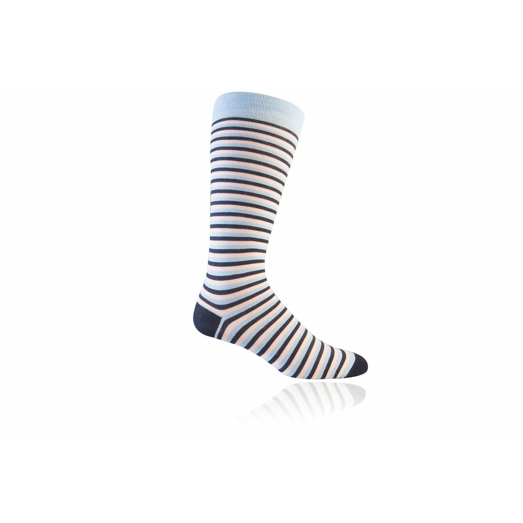 JL Navy, Pink & Carolina Blue Striped Socks