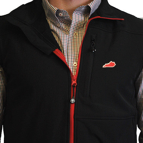 Kentucky Louisville Soft Shell Vest Black with Red Trim