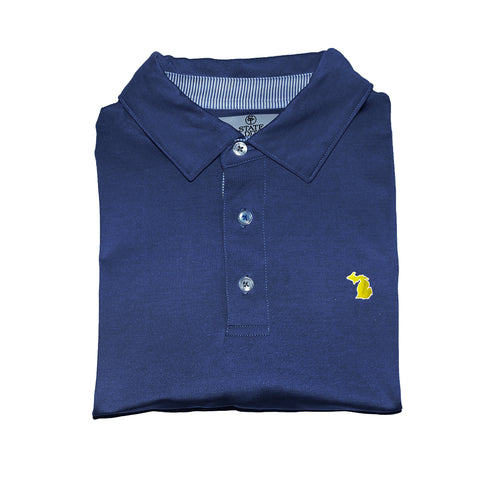 State Traditions Michigan Gameday Performance Polo Navy