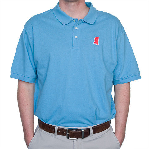 Mississippi Oxford Gameday Polo Light Blue