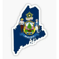 Pine Tree State, Maine Lobster Sticker, Maine Flag, Lobster Shape, State of Maine, Sticker