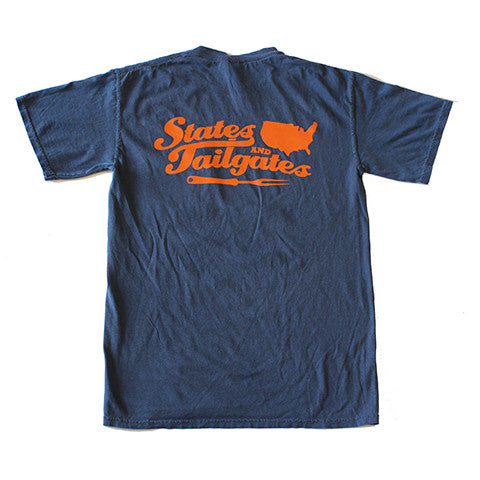States and Tailgates T-Shirt Navy and Orange