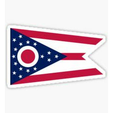 Ohio Flag Sticker State Shape of Ohio State Flag Buckeye State Patriot Flag USA Flag inside Ohio Sticker Decal