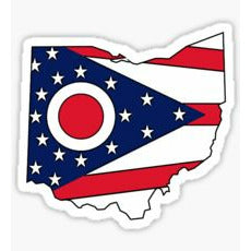 Ohio Flag Sticker State Shape of Ohio State Flag Buckeye State