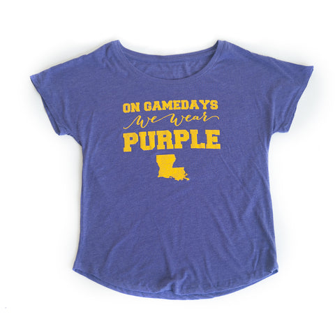 Louisiana Women's Gameday T-shirt Purple