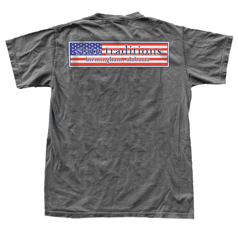 State Traditions Stars and Stripes Logo T-Shirt Grey