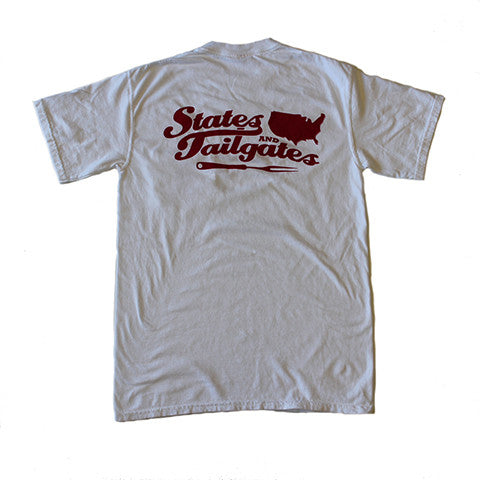 States and Tailgates T-Shirt White and Crimson