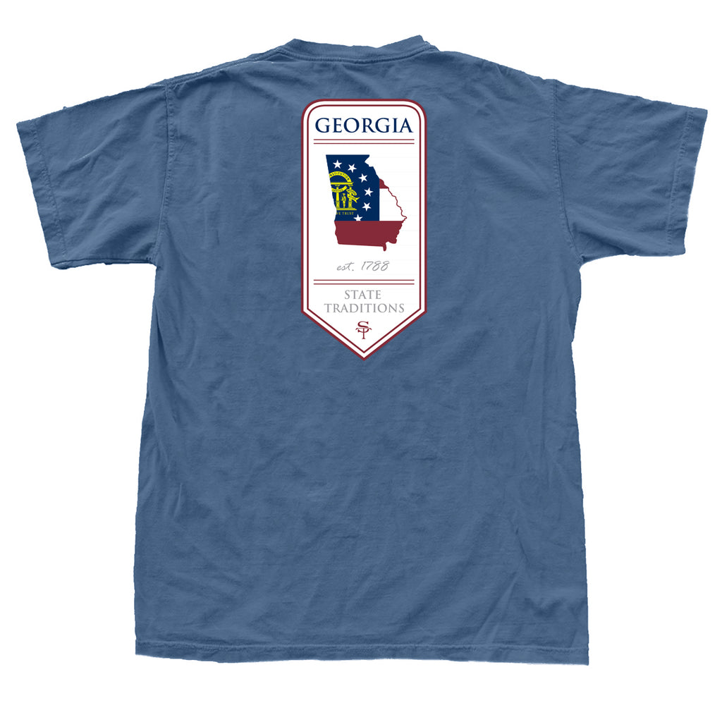 Georgia 1788 Banner T-Shirt Steel Blue