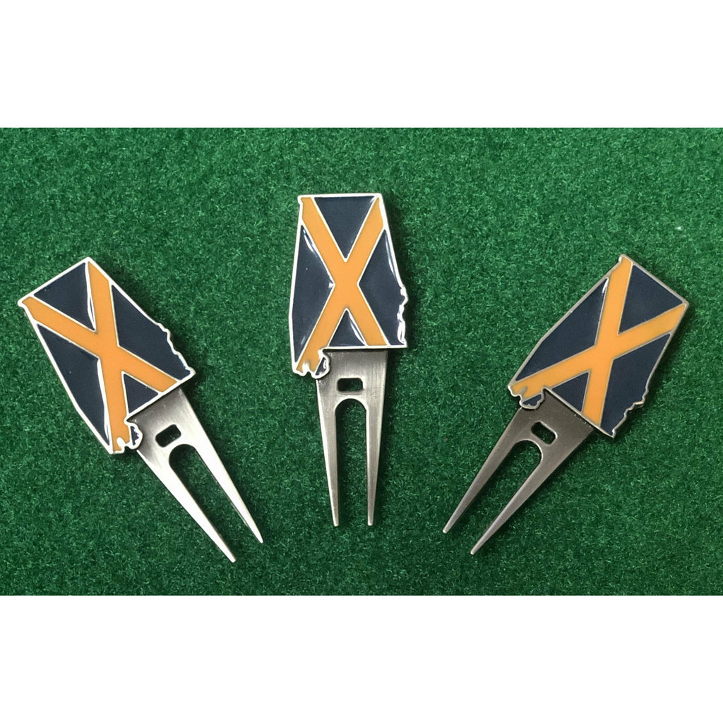 Auburn Traditional Golf, Auburn Golf, Divot Tool, Navy and Orange, Brushed Nickel, Golf, Putting, Hole in One, Pack of Three, Pack of two, Single, Golf Divot Tool, Divot Tool