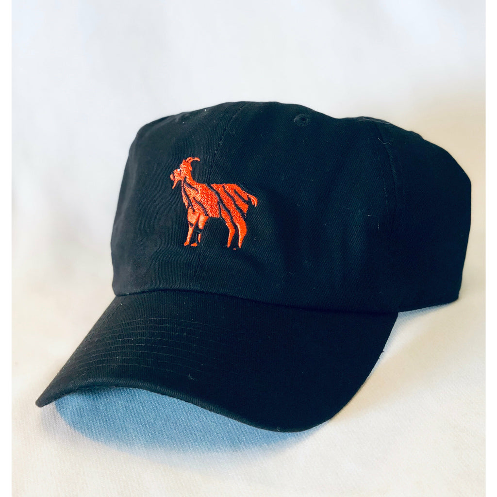 G.O.A.T, Tiger = Goat, Golf Greats, Black Hat, Cap, Goat Hat, Golf Hat, Cotton Slouch, Tiger Hat, Tradition, One size, adjustable