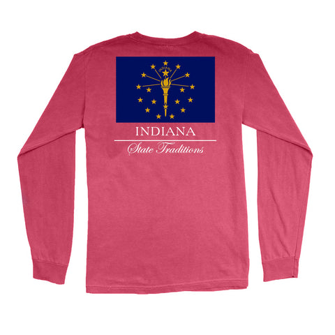 Indiana State Flag Long Sleeve T-Shirt