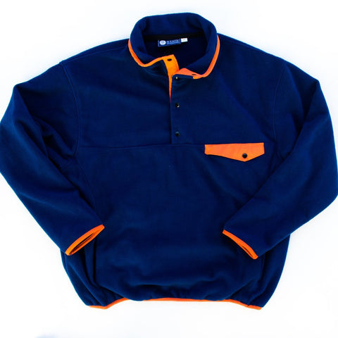 Fleece Pullover Navy and Orange