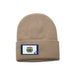 Khaki Beanie with West Virginia Flag Patch by State Traditions