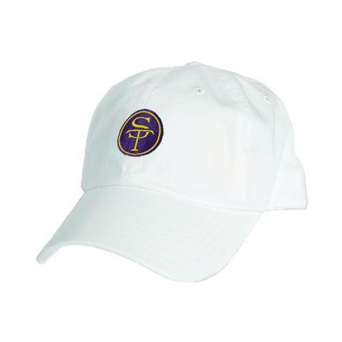 ST Logo Hat White, Purple, and Gold